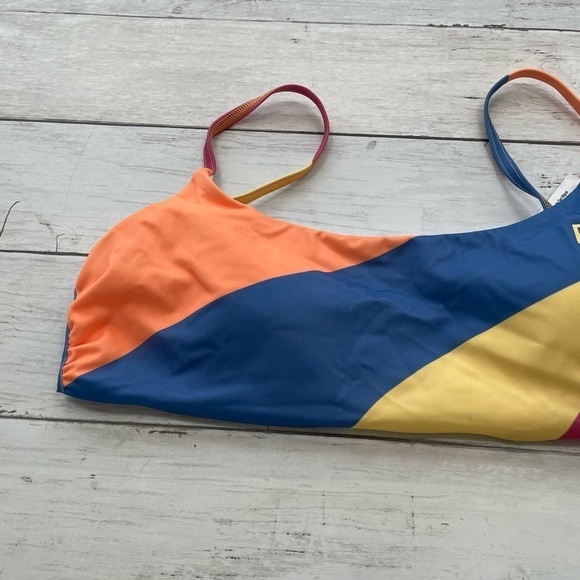 Roxy Pop Surf bralette bikini top bra Junior S boho color block coastal granny - Picture 6 of 12